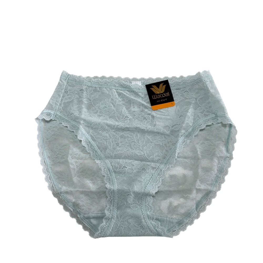 NWT Wacoal Pastel Blue Lace Hi Cut Underwear Size Small